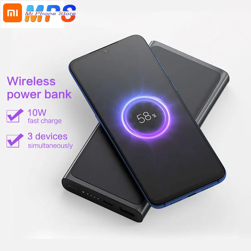

Xiaomi Wireless Power bank 10000mAh Qi Fast Wireless Charger PLM11ZM USB Type C Mi Powerbank 10000Portable Charging Power bank