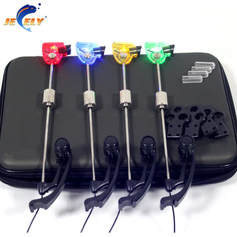 

JEELY Carp Fishing Swingers 4colors LED illuminated Swingers set with EVA packaging case sw12b-jy for bite alarm