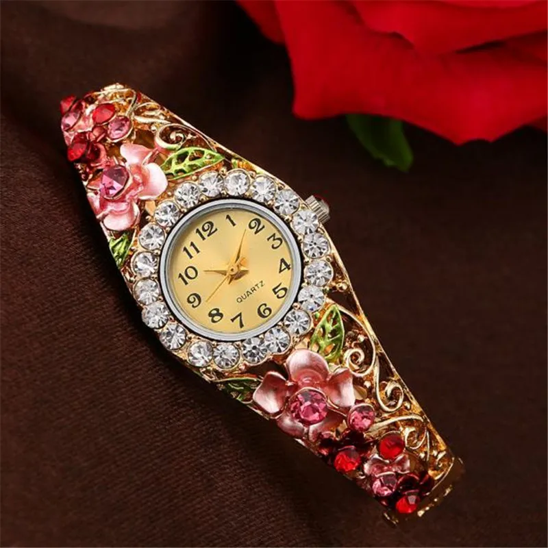

Reloj Mujer Women Watch Bracelet Wrist Watch Brand Fashion Rhinestone Luxury Ladies Watch Alloy Steel Strip Clock Kol Saati #W
