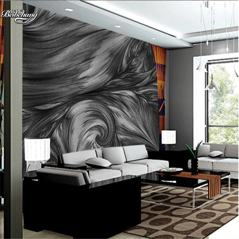 

beibehang Shocked Black Stereo Relief TV Backdrop Customized Large Mural Nonwovens Green Wallpaper papel de parede para quarto