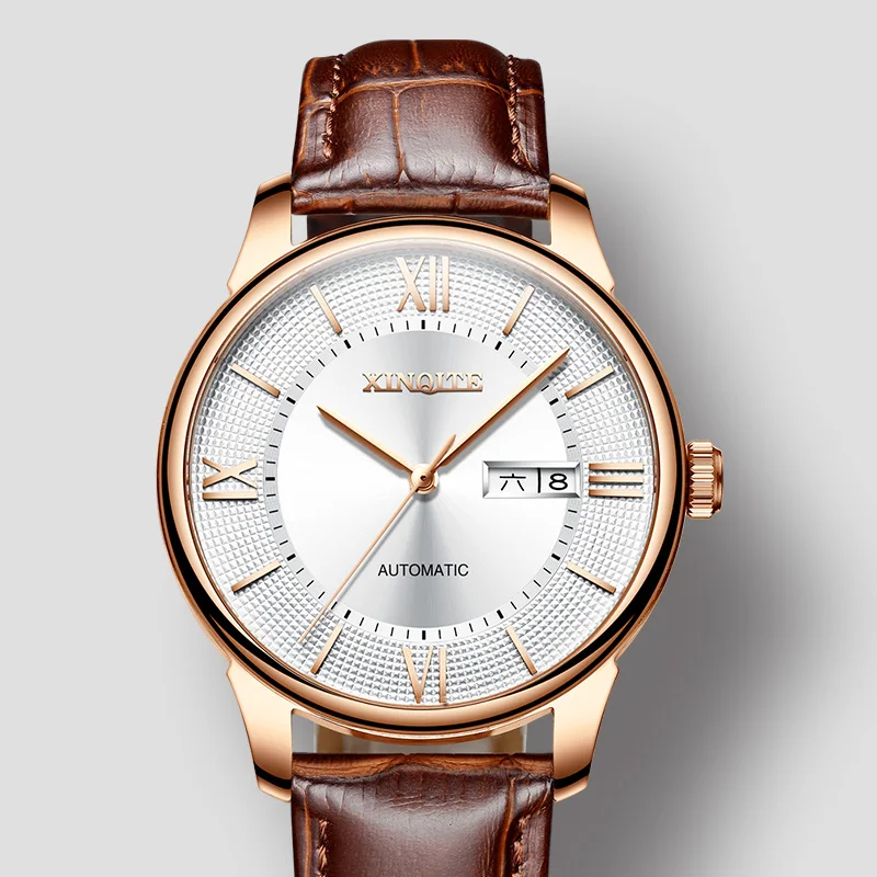 

2019 Luxury Tourbillon Mechanical Watch Men Business Automatic Classic Rose Gold Leather Mechanical Wrist Watches Reloj Hombre