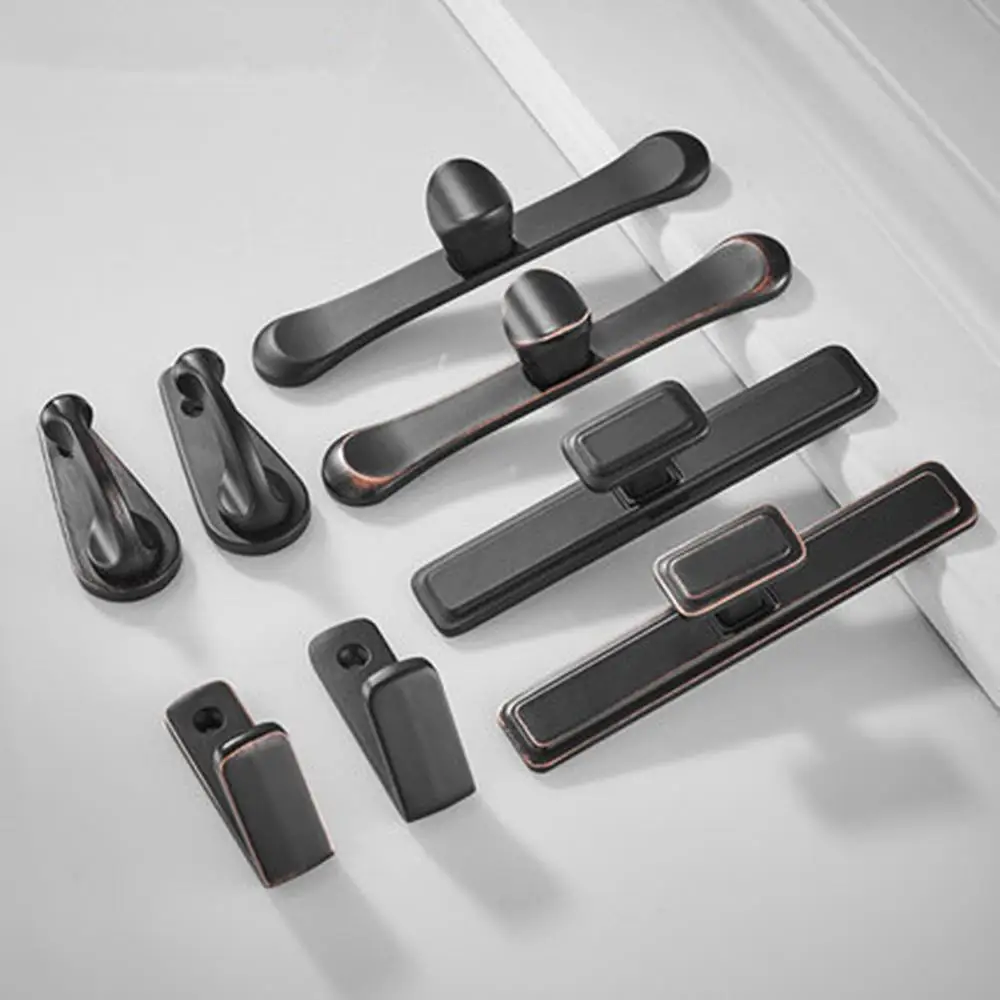 

Drawer cabinet door handle wardrobe door black American cabinet modern minimalist shoe cabinet European single hole small handle