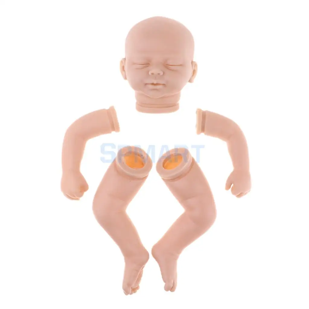 Handcrafted DIY 20inch Reborn Kits Silicone Head 3/4 Limb Molds Sleeping Baby Doll Unpainted Mold Making Accessory