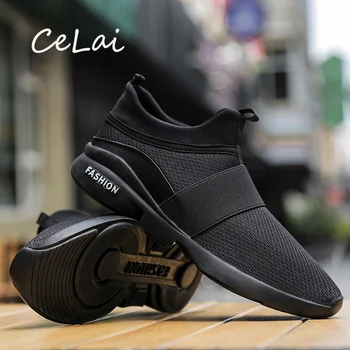 

CeLai Sneakers Men 2019 Air Mesh Breathable Slip On Solid Male Trainers Shoes Hot Sale Outdoor Walking Casual Shoes Men's A-065