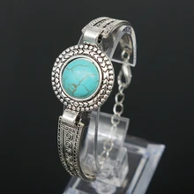 Классическая Винтаж бирюза браслет и браслеты для мужчин и женщин ювелирные изделия с серебряным покрытием браслет Дружба