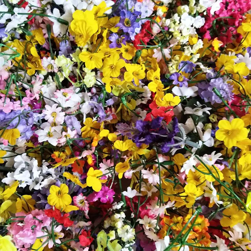 Randomly mix silk flowers bunches 50pcs/bag mix color mix design
