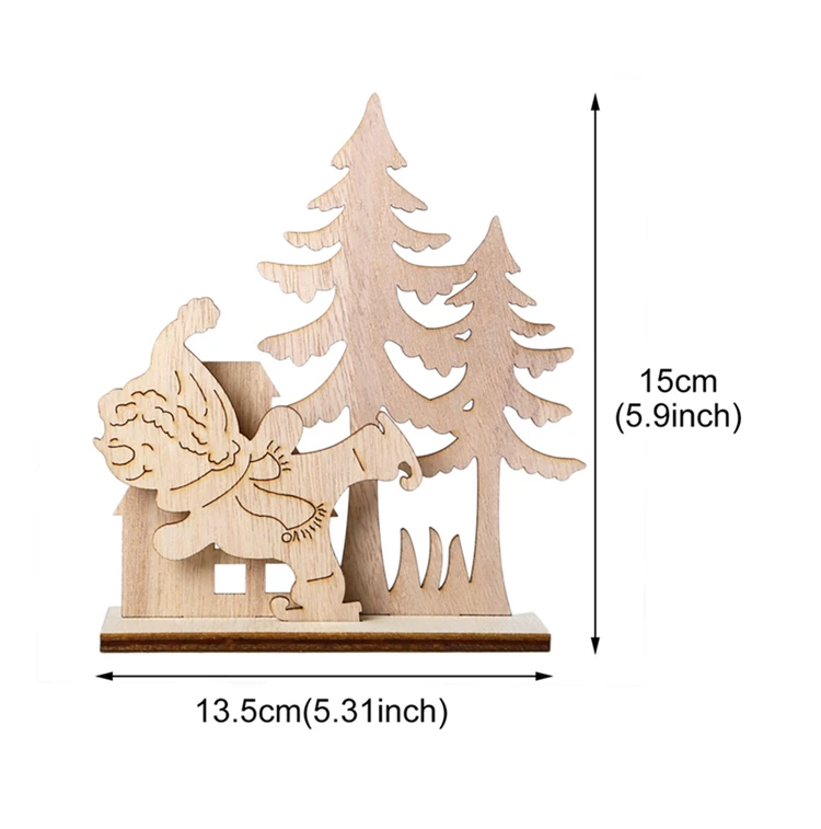 FENGRISE деревянное Рождественское украшение Санта Клаус Лось дерево Рождественское украшение для дома Navidad Рождественский Подарок новогодний декор