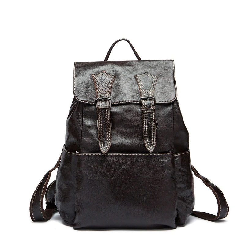 

Yirenfang Fashion Genuine Leather Backpack Men Crazy Horse Skin High Capacity Retro Backpacks For Teenage Boy Mochila Feminina
