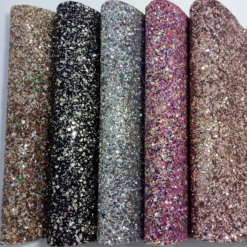 1PCS A4 SIZE 21X29cm Synthetic Leather Chunky Glitter For Bow DIY handbags shoes MJ055B | Дом и сад