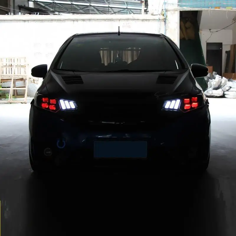 Наружная лампа Luces Para Авто автомобильная сборка DRL светодиодные дневные ходовые Автомобильные фары задние фары для Honda Fit
