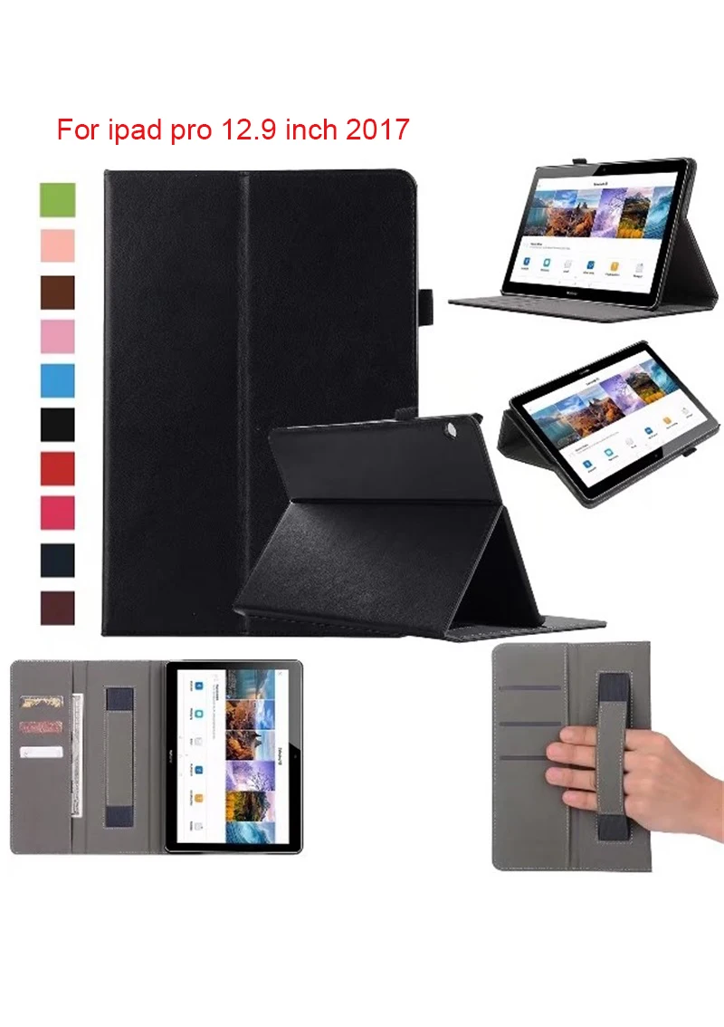Бизнес Smart Case для iPad Pro 12.9 2017 Кожа PU Folio Stand Карманный Обложка для iPad Pro 12.9 "с владельца карты и сольц
