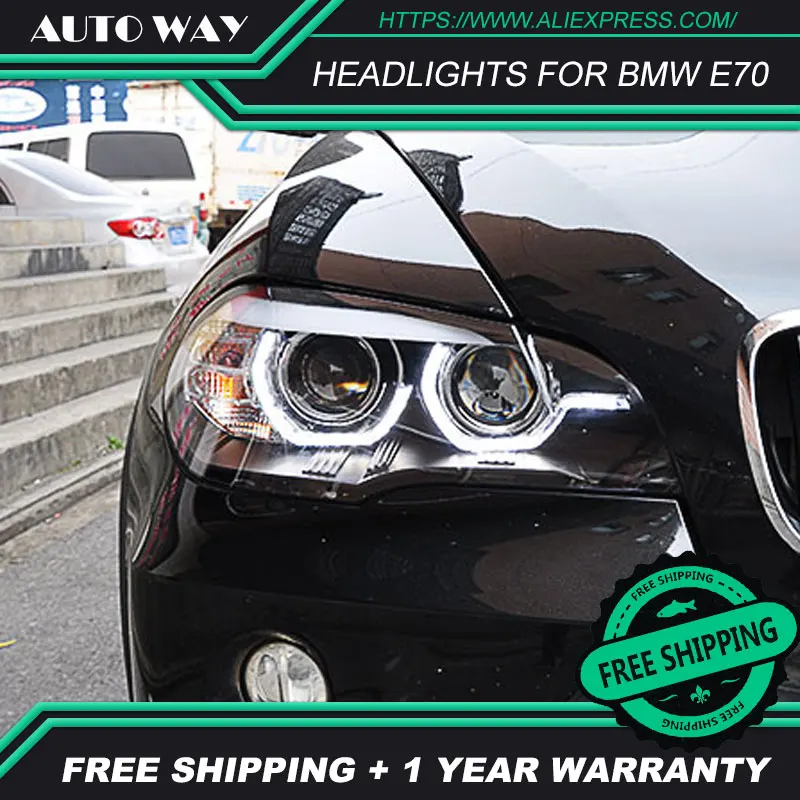 Car Styling Head Lamp case for BMW X5 E70 2007-2013 LEDHeadlights BMW X5 E70 LED Headlight H7 D2H Hid Angel Eye Bi Xenon Beam wiper blades for bmw x5 e70 24