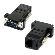 VGA Extender Мужчина к LAN Cat5 Cat5e RJ45 Ethernet Женский адаптер JUL11