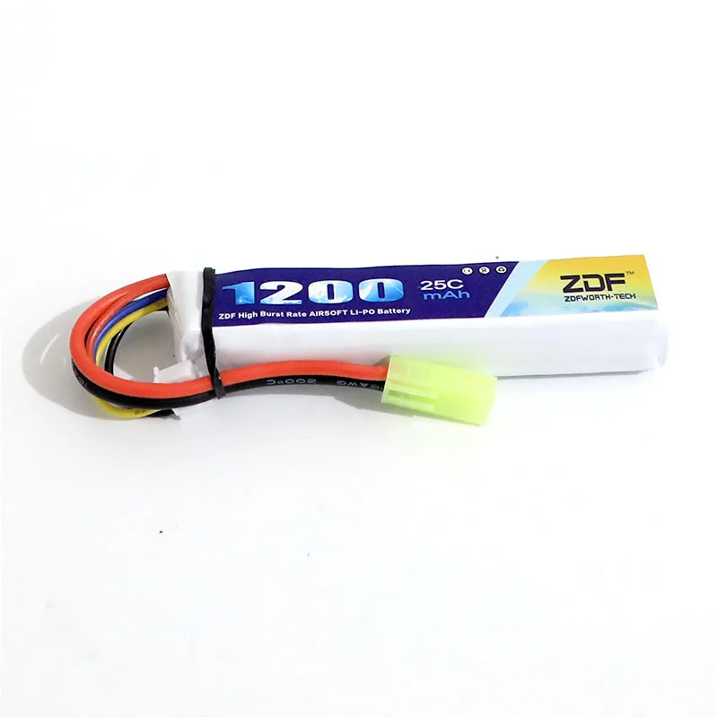 ZDF RC Lipo Аккумулятор 7,4 V 11,1 V 1200mah 1350mah 1100mah 2S 3S 20C 25C для microsoft страйкбольного оружия модель вертолета BB пистолет