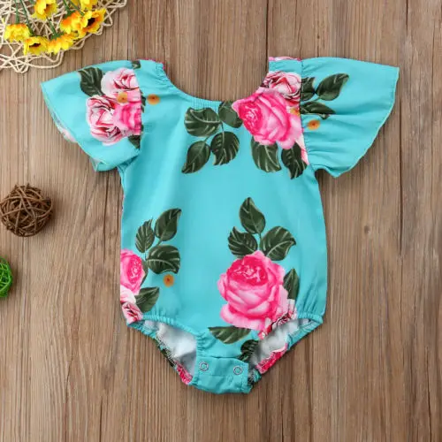 Baby Girl Newborn Flower Jumpsuit Bodysuit Flying Sleeves Clothes Babys Summer Clothing Fashion Cotton Floral Baby Clothing Baby Girl Newborn Flower Jumpsuit Bodysuit Flying Sleeves Clothes Babys Summer Clothing Fashion Cotton Floral Baby Clothing