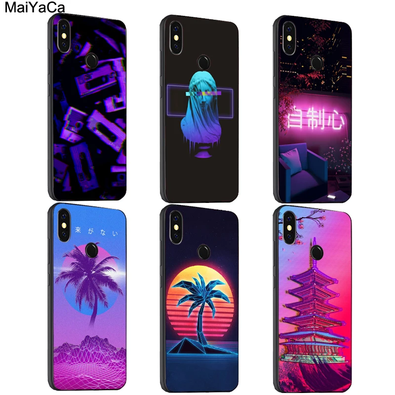 Чехол с неоновым рисунком Vaporwave для Xiaomi Redmi Note 9 Pro 9S 8T 8 9C 9A Mi 10T 10 Lite POCO X3|Бамперы| |