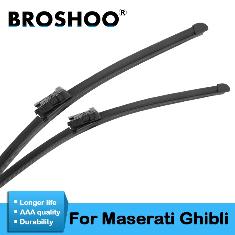 

BROSHOO Car Windshield Wiper Blades Soft Rubber 26"+18" For Maserati Ghibli Fit Push Button Arm 2014 2015 2016 2017 Accessories