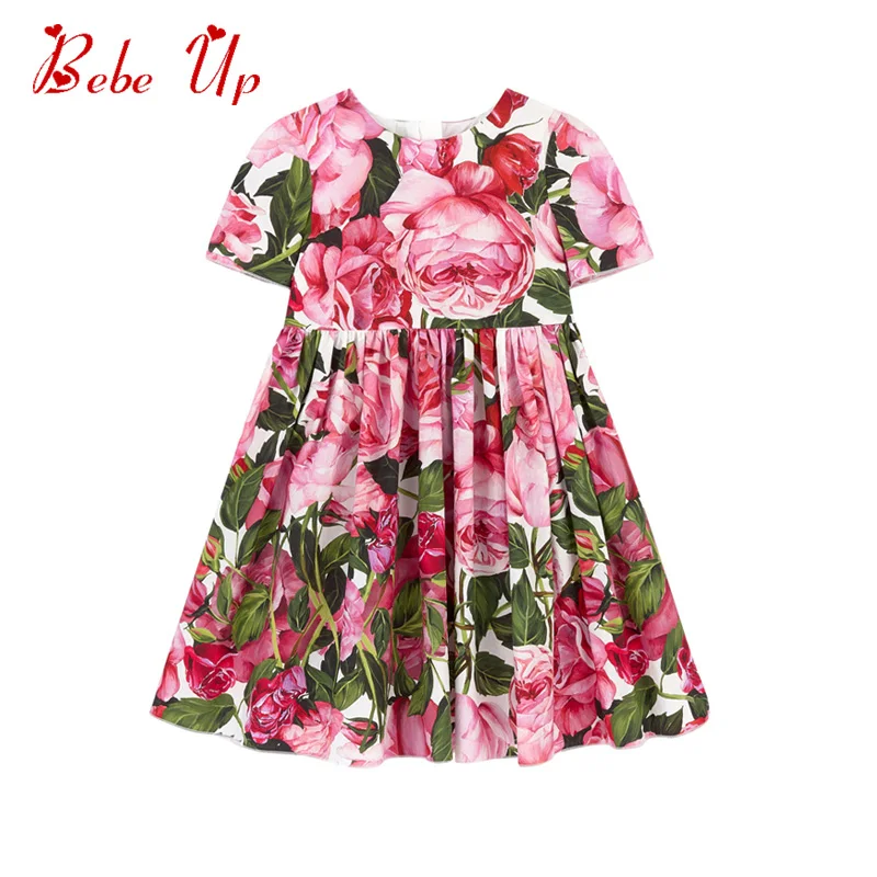 Baby Girls Summer Dress Floral Pattern Children's A Line Princess Party ...