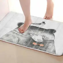 Медведь Стиль Коврик для ванной комнаты, смешной Противоскользящий коврик для ванной, занавески для душа s аксессуары, соответствующие вашей душевой занавеске
