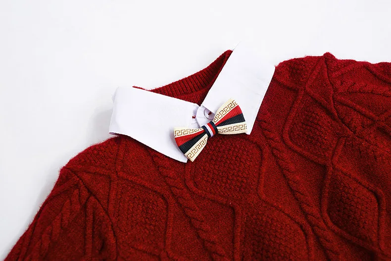 Детский свитер г. Осенне-зимний хлопковый однотонный плотный бархатный свитер для мальчиков, повседневный теплый свитер для мальчиков новая От 2 до 8 лет