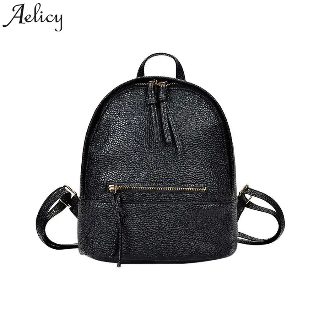 

Aelicy Mini Backpacks For Teenage Girls Back Bag Women PU Leather Small Bag Teenagers leather backpack female small backpacks