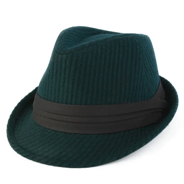 Buy FS Black Gray Striped Trilby Hat For Men Vintage