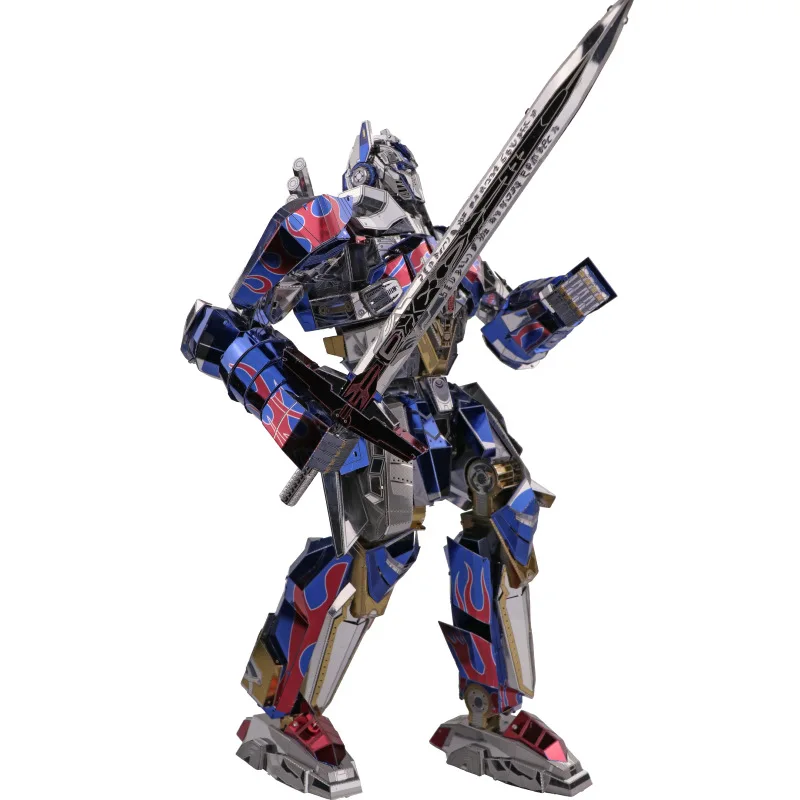 

MU 3D Metal Puzzle TF Optimus Prime Joint Movable DIY Laser Cut Jigsaw Model For Adult kids Educational Toys Desktop decoration