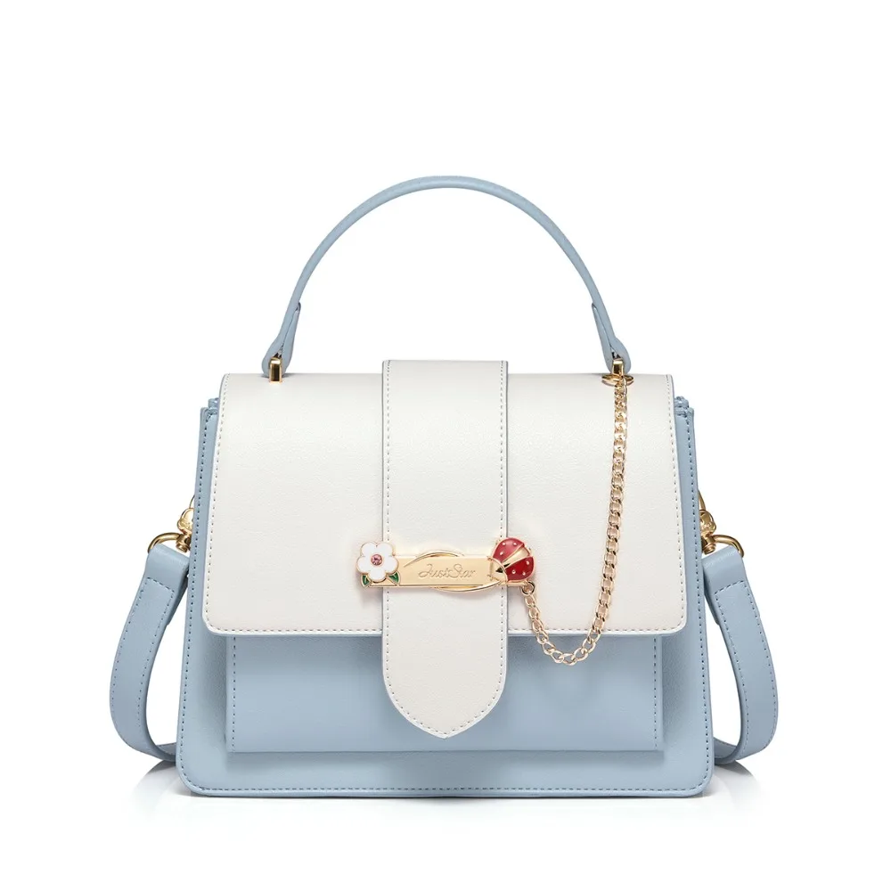 

2019 NEW Women's PU Leather Handbags Ladies Fashion Panelled Tote Purse Female Chains Flap Crossbody Bags