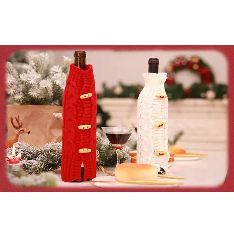 2pcs Lot Christmas Decorations Wine Bottles Champagne Red Wine