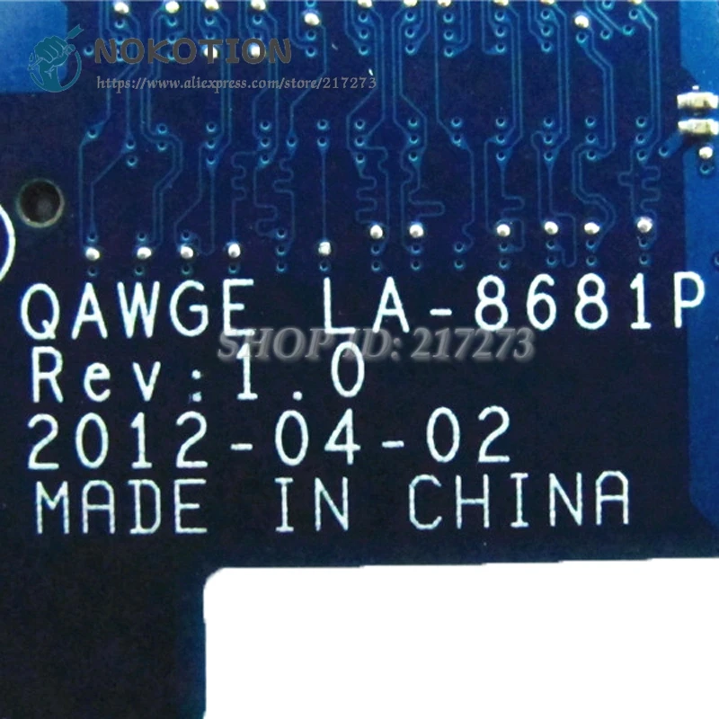 Материнская плата NOKOTION для ноутбука Lenovo G585 N585 QAWGE LA 8681P материнская с процессором