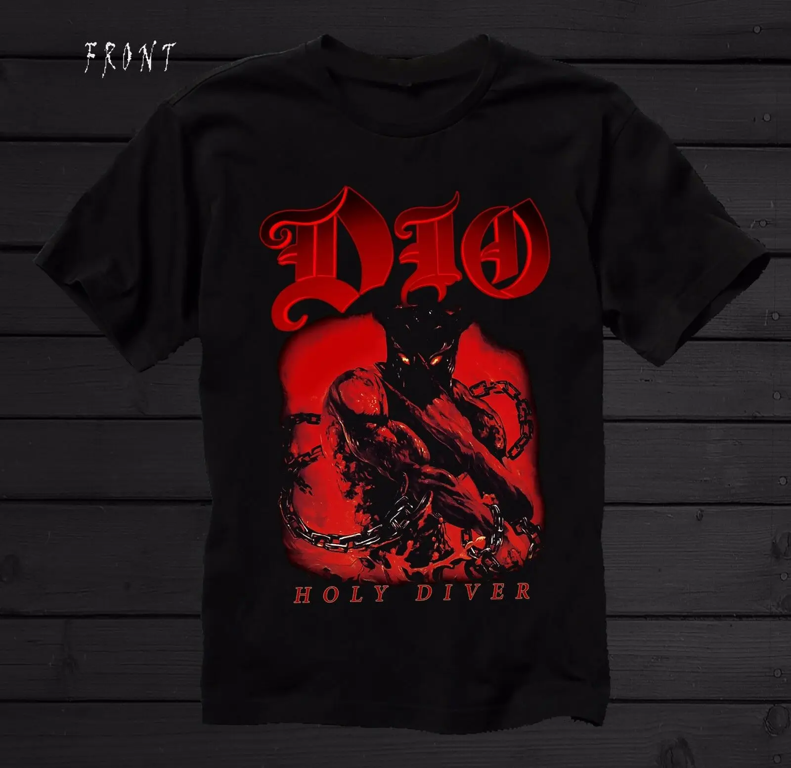

DIO-Holy Diver- American heavy metal band ,BLACK T-shirt-SIZES:S to 3XL 100% cotton tee shirt,tops wholesale tee mens tee shirts