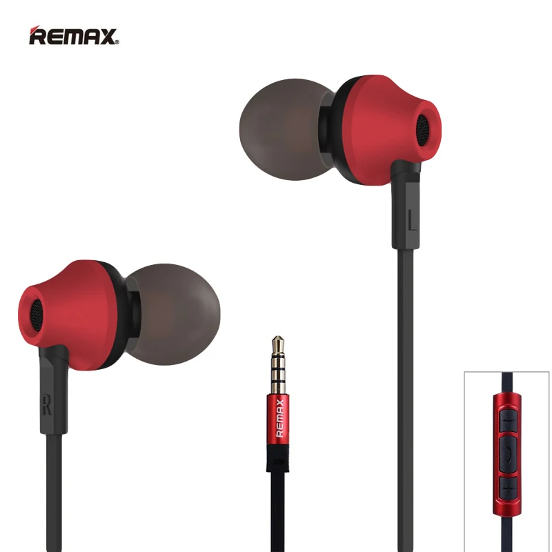 

Original Remax Rm 610d Headset 3.5mm Plug Earphone Stereo Earbud Headsets In-Ear Earphone with Microphone for Android IOS Phone