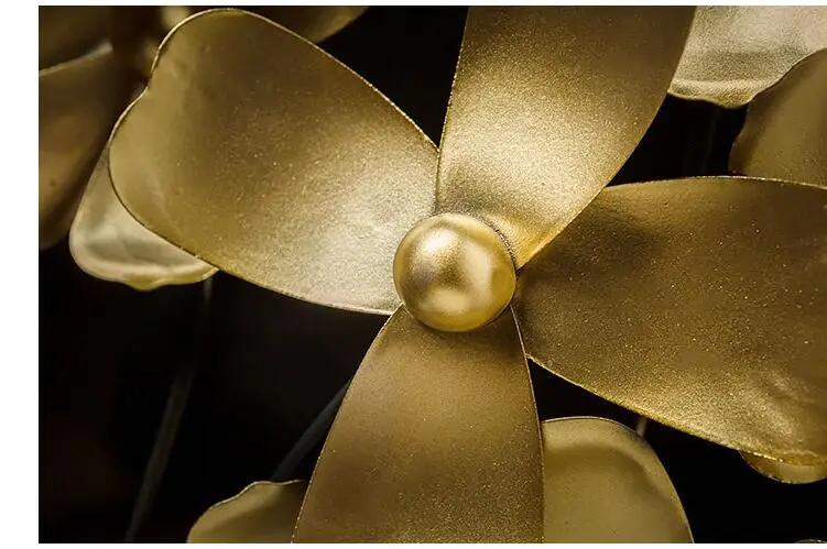 Креативное роскошное Кованое железо Золотое 3D Настенное подвесное украшение Сиреневый цветок украшение домашний диван фон Настенная роспись металлический орнамент