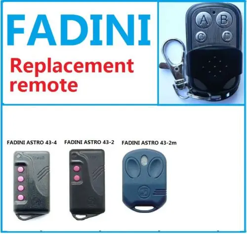 

Fadini Astro Piccolo 43/2T Small Remote Control Replacement 433-2TR Clone Fob