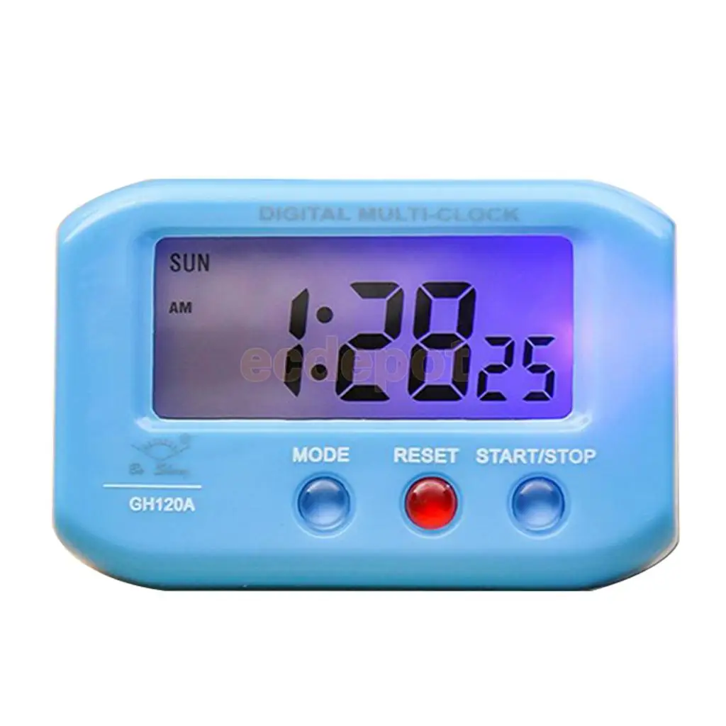 Mini Digital Car Auto Vehical Interior Dashboard Clock Battery Powered Travel Size Clock