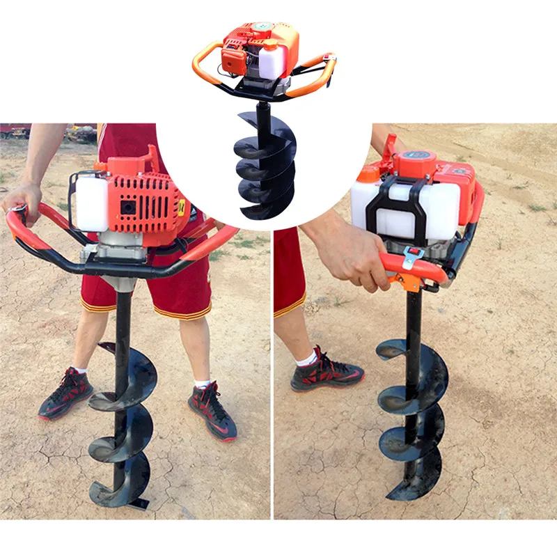 1900W High Power Post Hole Digger Professional Earth Auger Drill Bits Gasoline Power Hole Digger Garden Fence Borer Extend Pole