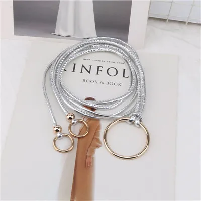 Style E Новинка, повседневные тонкие черные ремни из искусственной кожи для женщин, для платья, круглый металлический ремень с пряжкой, поясные ремни, джинсы, cinturon mujer - Цвет: Style E