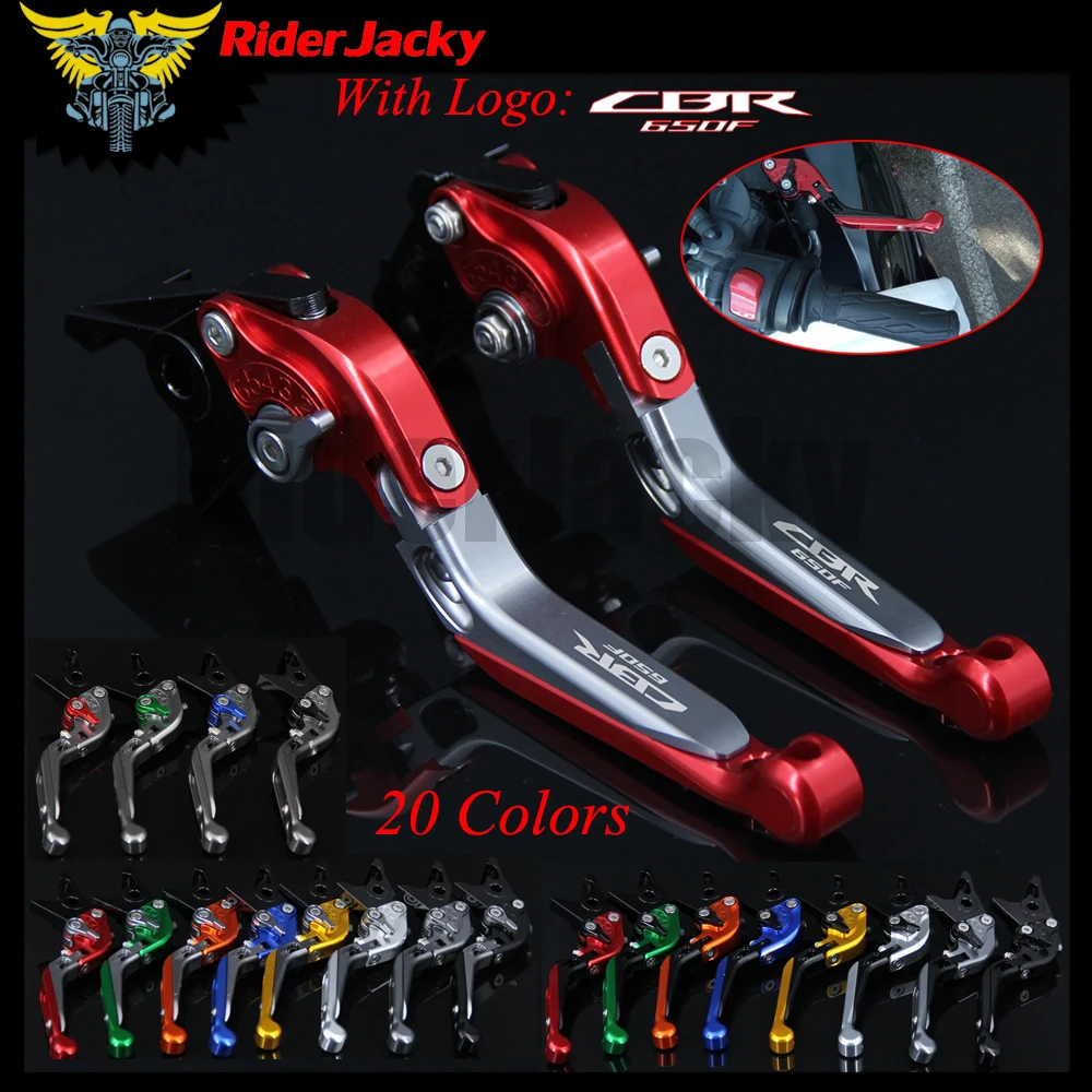 

RiderJacky LOGO "CBR 650F" Motorcycle CNC Brake Clutch Levers For Honda CBR650F 2014-2018 2017 Adjustable Extendable Foldable