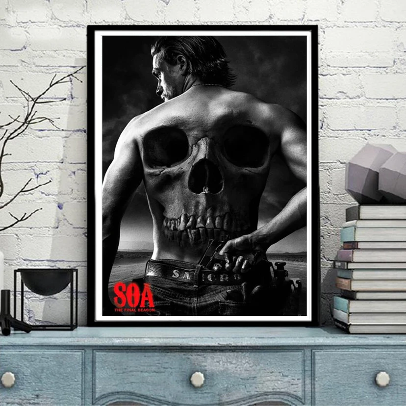 

Sons of Anarchy Movie poster,Diy 5D Diamond Painting Skull man Full Round/square Mosaic Picture Diamond Embroidery craft NEW249