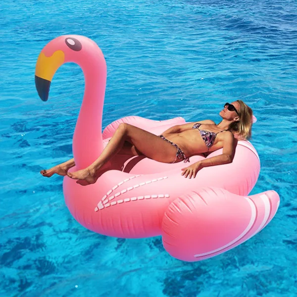 190 см 75 дюймов гигантский надувной фламинго бассейна 2017 розовый милый ездить по плаванию кольцо для взрослых праздник весело вечерние