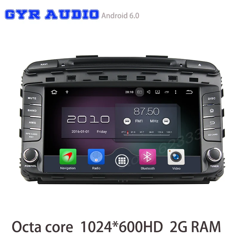 Android 6 0 Octa core Car DVD gps For kia Sorento 2015 2016 with 1024 600
