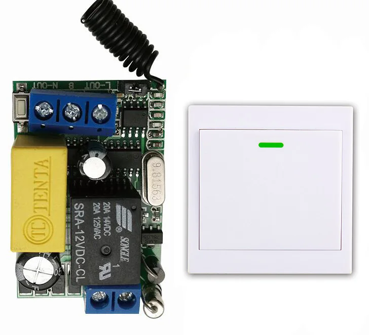 

Mini Size 220V 1CH 1CH 10A RF Wireless Remote Control Switch Relay Receiver +86 Wall Panel Remote Transmitter ,315/433.92 MHZ