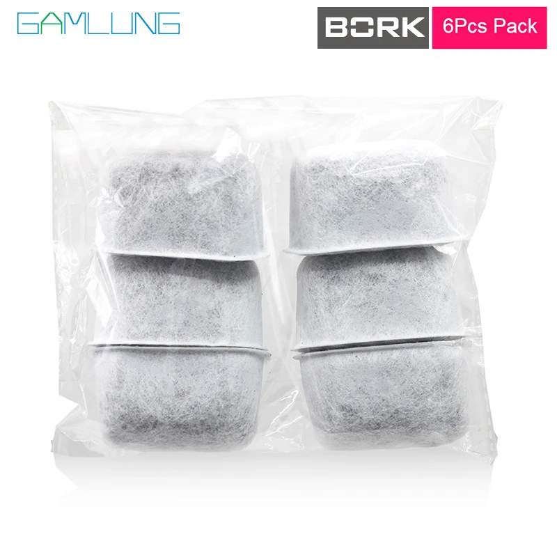 

Gamlung Brand Water Filter Cartridges 6 PCS Charcoal Water Filters Replaces Active Carbon for Bork C 800 801 802 803 804 805