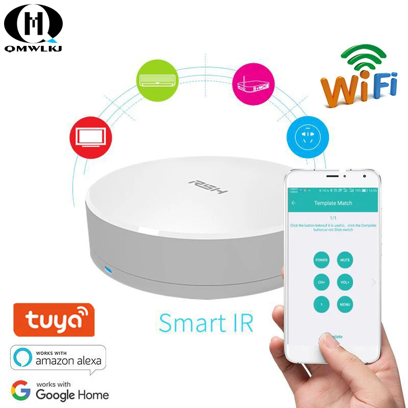 

Smart Home Automation Intelligent Universal WIFI + IR Switch Remote Controller Work With Amazon Alexa/Echo Dot & Google home