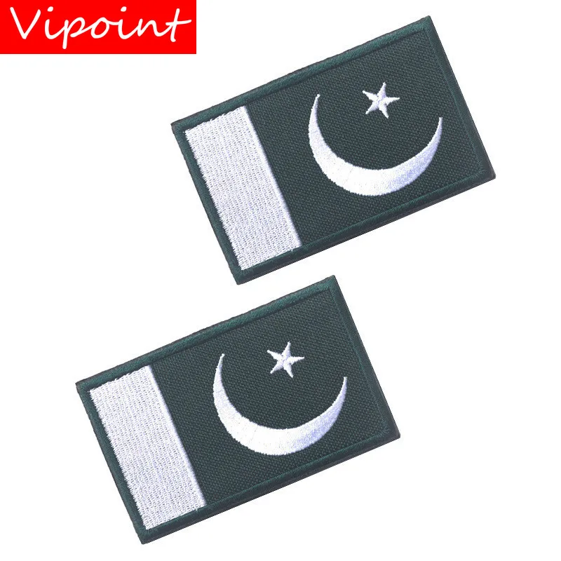 

VIPOINT embroidery HOOK&LOOP Pakistan flag patch national flag patches badges applique patches for clothing AD-342