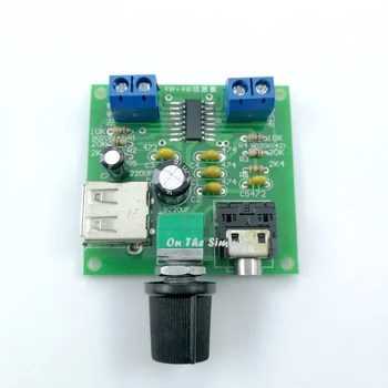 

LM4863 5V USB amplifier board dual-channel hi-fi amplifier board amplifier board 4W spike JM2038