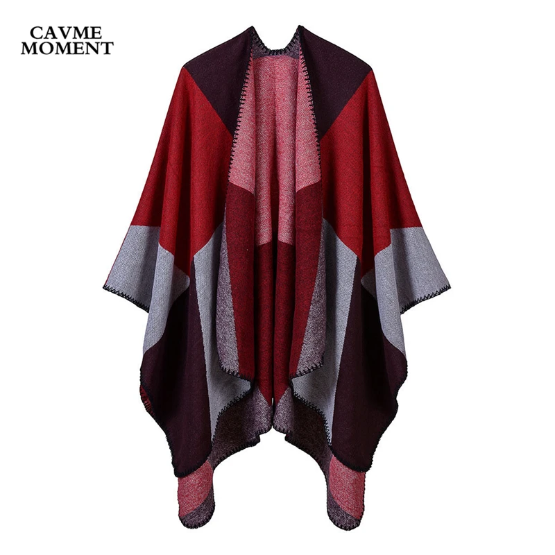 

2019 Women's Poncho Largue Scarf Shawl Cape Ladies Scarves Wrap Printed Geometric Double Wearing 50% Polyester 50% Acrylic