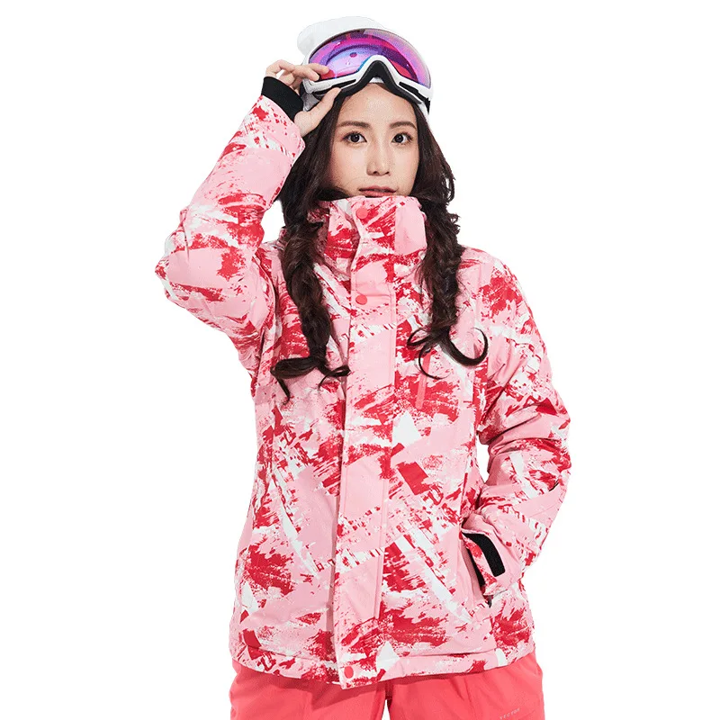 Зимний лыжный костюм женский бренд высококачественный лыжный жакет и брюки зимние теплые водонепроницаемые ветрозащитные лыжные и сноубордические костюмы
