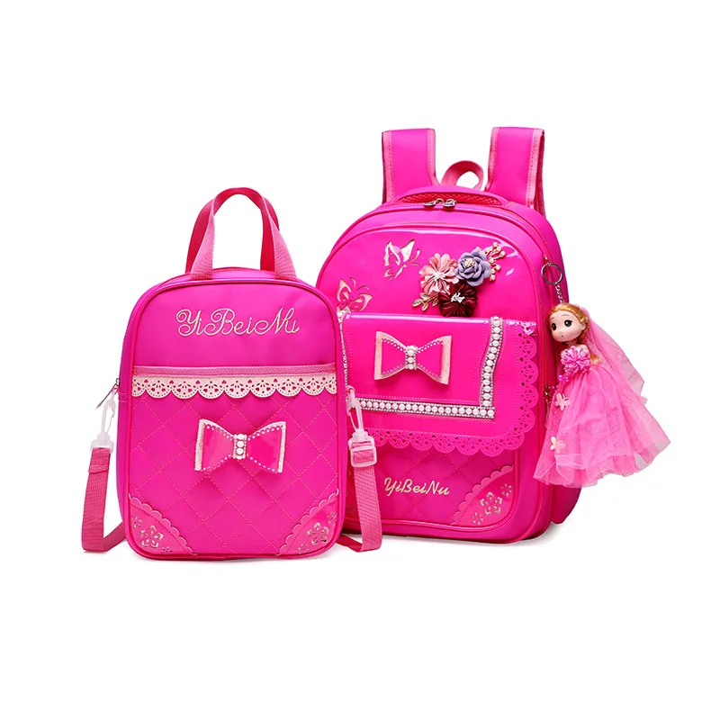 Детская школьная сумка на колесиках с 3 колесами для девочек-подростков, детский школьный рюкзак, водонепроницаемые нейлоновые сумки на колесиках, вместительный рюкзак - Цвет: rose
