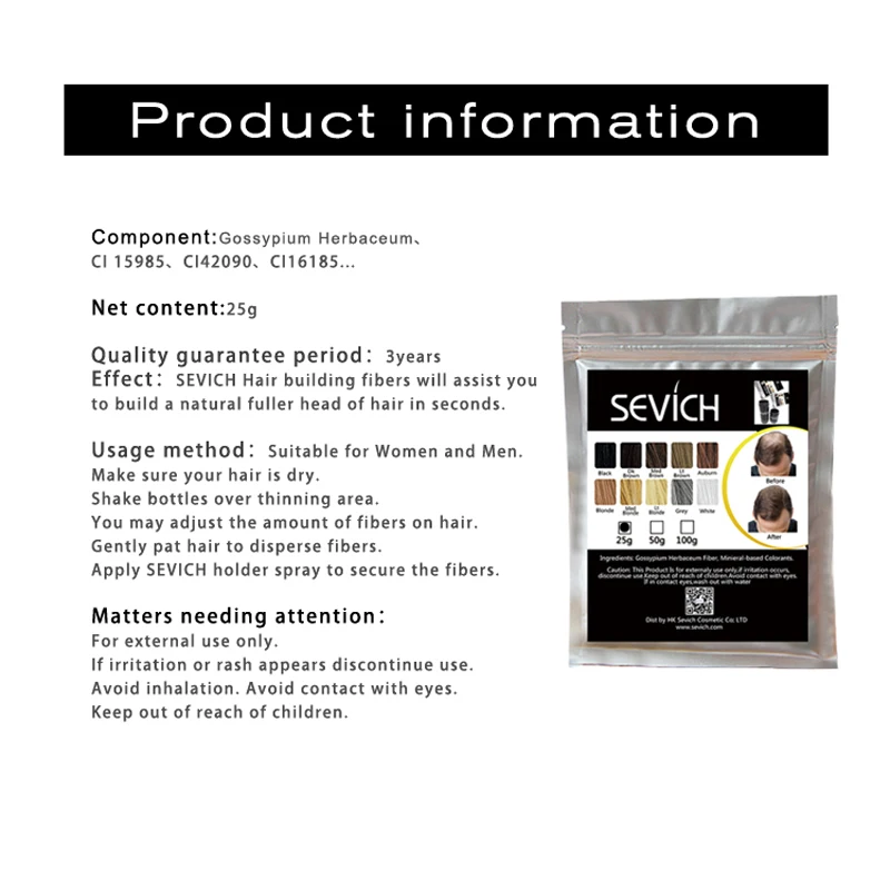 Hair Building Powder Hair Building Fibers Hair Care Oil Regrowth Wig Oil 25g